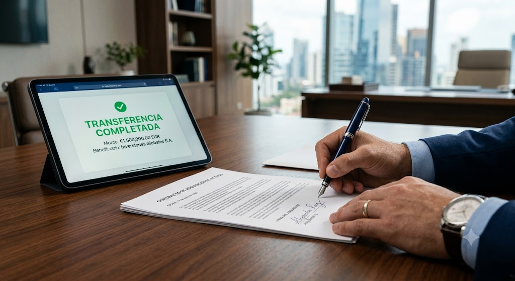 Persona completando un pago único de seguro de vida, simbolizando tranquilidad financiera inmediata y cobertura garantizada.